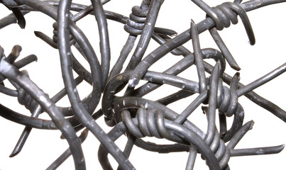 barbed wire isolated on white background