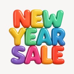 Colorful 3D text New Year