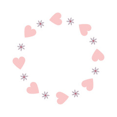 vector wreath hearts and flowers