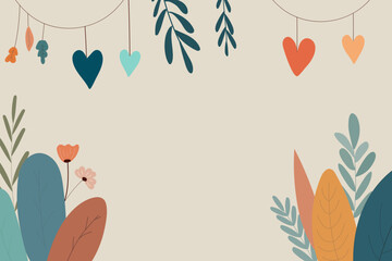 Vector invitation in cute minimalist style