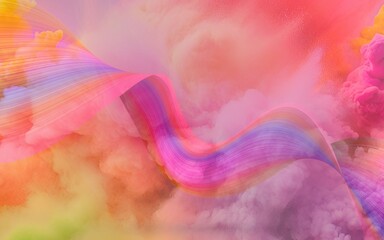 Abstract colorful watercolor background featuring a vintage smoke texture and vibrant blue, pink, yellow, and orange paint patterns