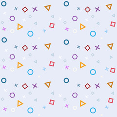 Seamless pattern with geometric shapes. Pattern with multicolored geometric shapes.