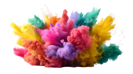 Colorful powder explodes with bright texture against black.  Perfect for posters, digital art, and branding with a bold, modern style.
