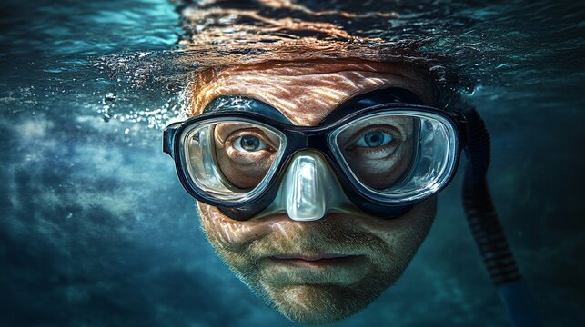 Professional swimmer training underwater in pool - Powered by Adobe