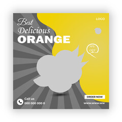 Best delicious orange social media post banner design  template   