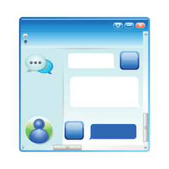 2000s interface with gradients. Retro user interface elements in 2000s style. Chat interface window.