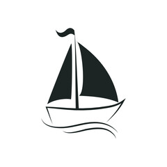 Sailboat icon logo EPS template icons vector illustration transparent background
