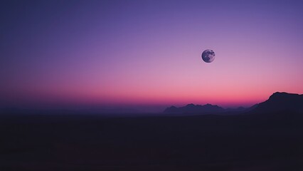 Martian terrain under violet twilight, two moons casting conflicting shadows across the alien landscape