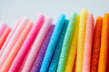 Colorful craft materials in vibrant hues.