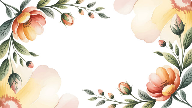 Vintage dusty rose floral frame on soft background, Classic wedding invitation template with coral peonies, Refined botanical border design with muted grey leaves, Antique aesthetic flower illustratio