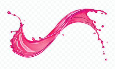 dynamic smooth liquid fresh water splash in different color and curve style isolated on white background