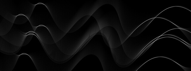 Minimalist Abstract White Wave Lines Vector Illustration Design Featuring Smooth Flowing Curves on a Clean White Background.