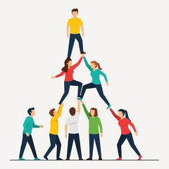 Teamwork Human Pyramid Success Collaboration Unity.