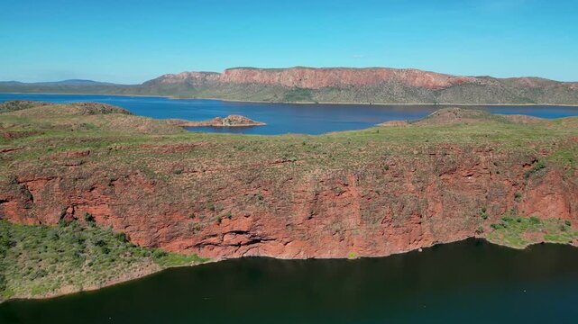 Flying over lake Argyle in Western Australia