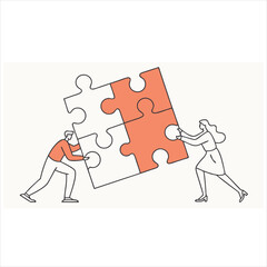 Fototapeta premium man with puzzle
