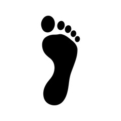 Foot print silhouette vector flat design on white background.