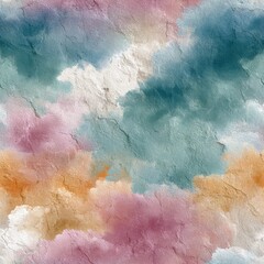 Ethereal watercolor washes transitioning softly imparting tranquility onto the canvas in a serene seamless pattern