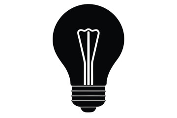 vintage edison bulb vector icon silhouette illustr