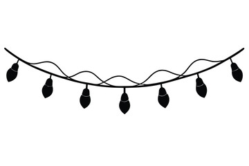 twisted string lights vector icon silhouette illus