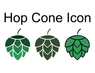 Set of Hop icon beer cone leaf sign,pub herb design, nature seed vector .