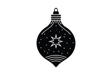retro christmas bulb vector icon silhouette illust