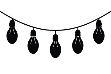 mini bulb string vector icon silhouette illustrati
