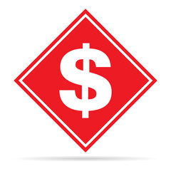 Dollar shadow money symbol, business usa cash icon, save currency bank sign, vector illustration .