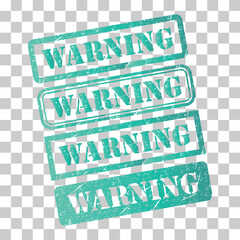 Set of Warning stamp symbol, label sticker sign button, text banner vector illustration .