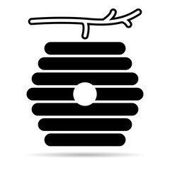 Hive natural shadow icon, bee web flat habitat sign, graphic vector illustration .