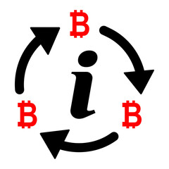 Bitcoin money change icon, trade cash information web symbol, convert sign vector illustration .