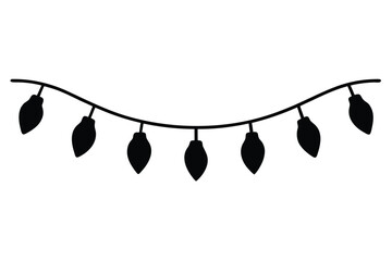 christmas light garland vector icon silhouette ill