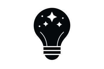 bulb with sparkles vector icon silhouette illustra