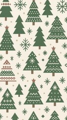 Festive trees pattern wallpaper for mobile