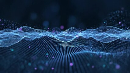 Abstract digital waves data visualization concept blue tones - Powered by Adobe
