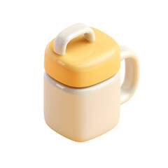 Pastel Ceramic Mug with Lid isolated on transparent background
