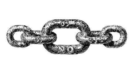 Chain with 'No' Word Vector Illustration for Creative Projects