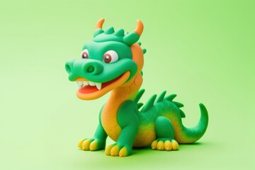 Fototapeta premium Shenlong animal green toy.