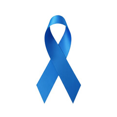Blue cancer awareness ribbon isolated on transparent background &ndash; smooth loop.