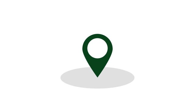 Location Map Pin Jump Animation &ndash; GPS Marker Icon Movement for Navigation Systems, Delivery Apps, Travel Guides, Position Tracking Tools, Digital Maps, and Modern Geolocation Interface Designs