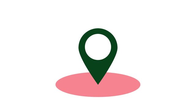 Location Pin Map Animation &ndash; Dynamic GPS Marker Icon Revealing Position, Navigation Route, Delivery Path, Travel Guide, Digital Mapping System, and Modern Geolocation Tracking Visual Effects
