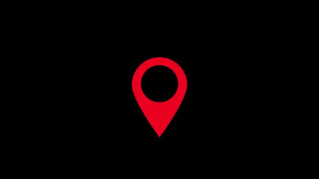Red GPS Pin Vector Icon &ndash; Location Marker Illustration for Animated Videos