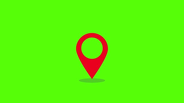 Map Pin Locator Animation &ndash; Red Marker Vector Symbol for Navigation Motion