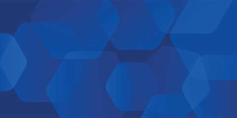 Modern abstract blue background with glowing geometric lines. Blue gradient hexagon shape design. Futuristic technology concept.