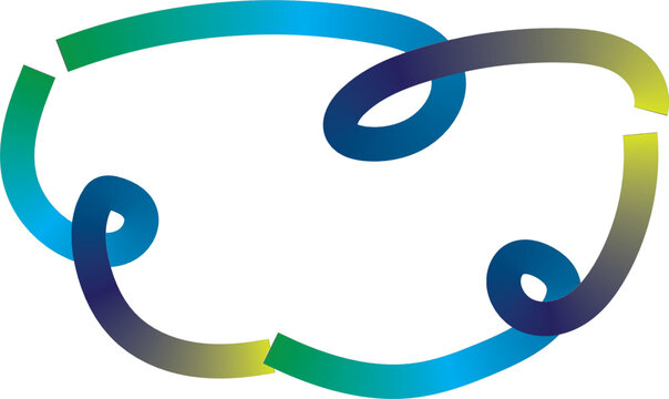 Abstract gradient cloud shape forming a loop with swirls