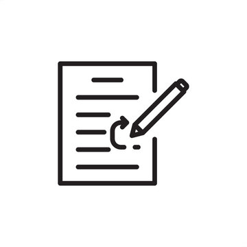 Change request icon symbolizing formal modification, document revision, and proposed change, representing project management, scope control, change control board, approval process, and plan update.