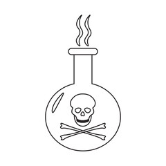 Toxic Chemical Round Flask line icon