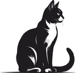 Black Cat Silhouette Minimalist Illustration
