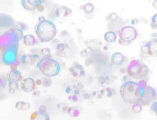 Realistic floating bubbles isolated PNG