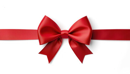 Fototapeta premium Fiocco decorativo rosso isolato su sfondo bianco. Generative AI