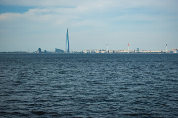 Saint Petersburg modern skyline featuring Lakhta Center and bay